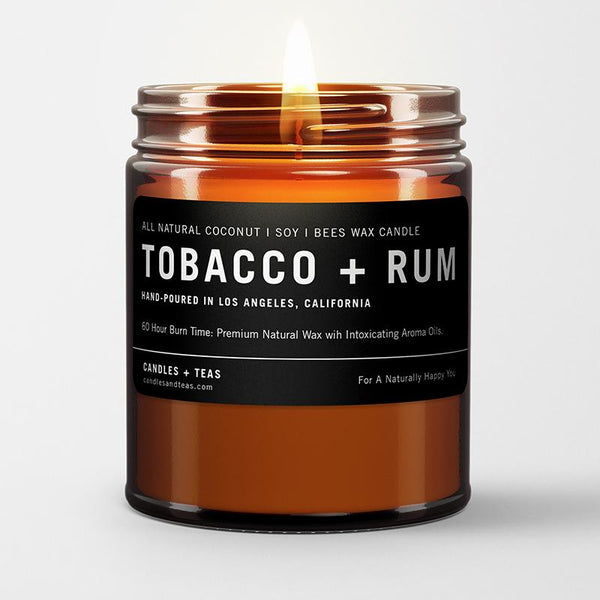 Naturally Calming Aroma Candle: Tobacco Rum in Coconut Soy Wax