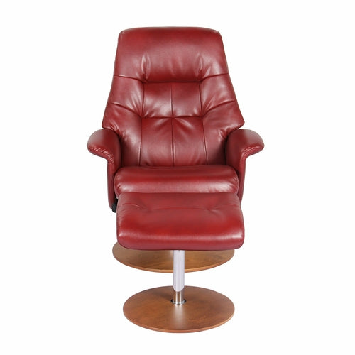 Earth Red Recliner and Ottoman Set