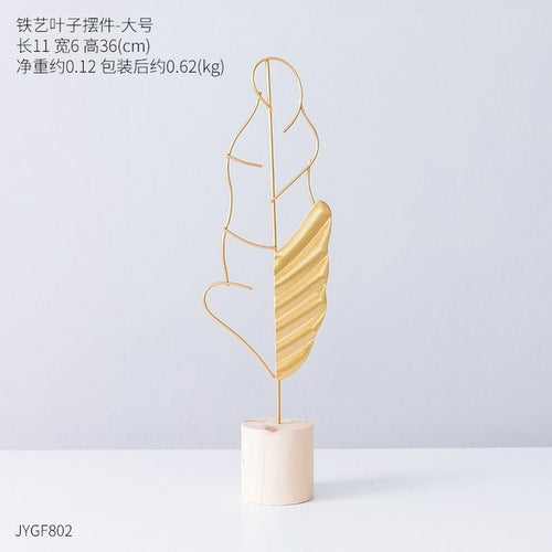 Golden Feather Shaped Sculpture