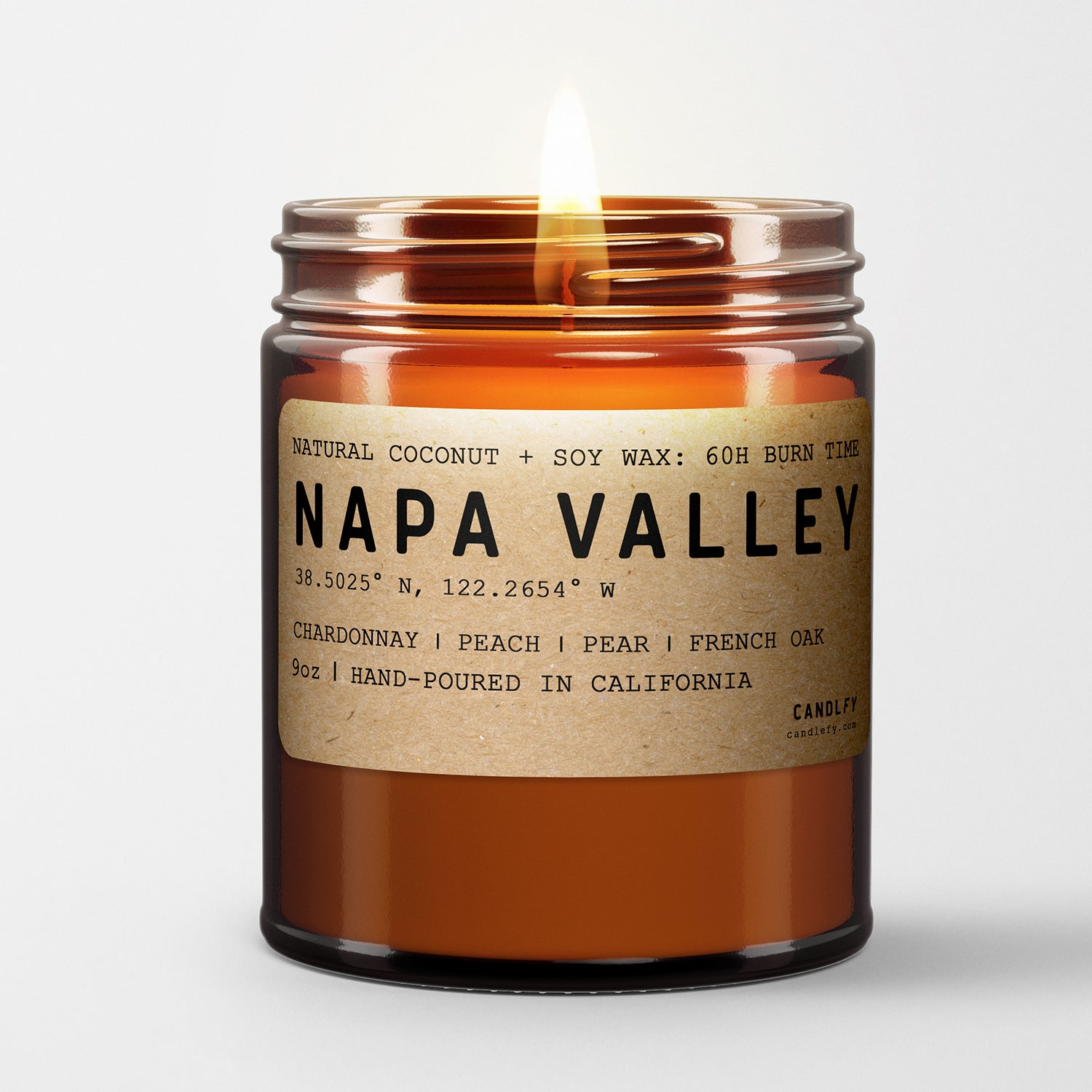 Napa Valley California Scented Candle (Chardonnay, Peach, French Oak)